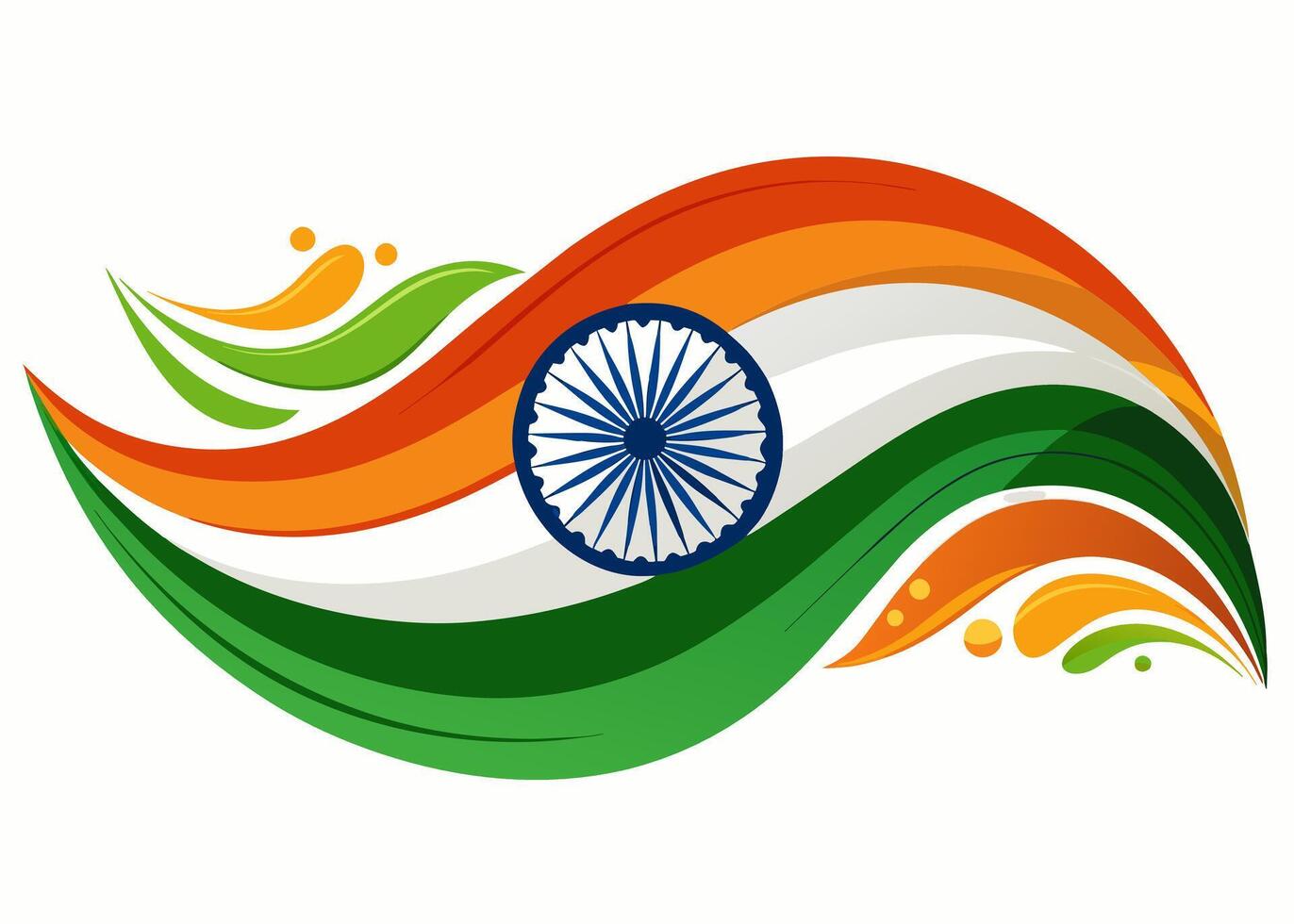 Abstract Indian Flag with Ashoka Chakra vector