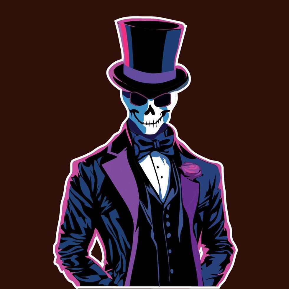 Skeleton Wearing Suit vector