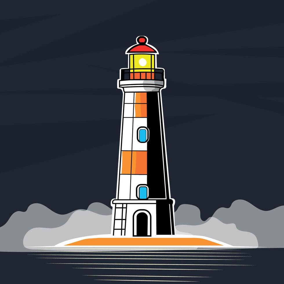 Flat Illustration Light House vector