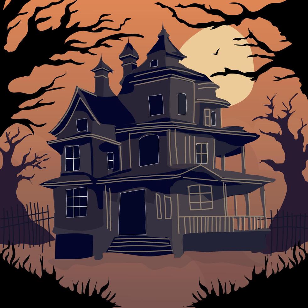 Haunted House in the Forest vector