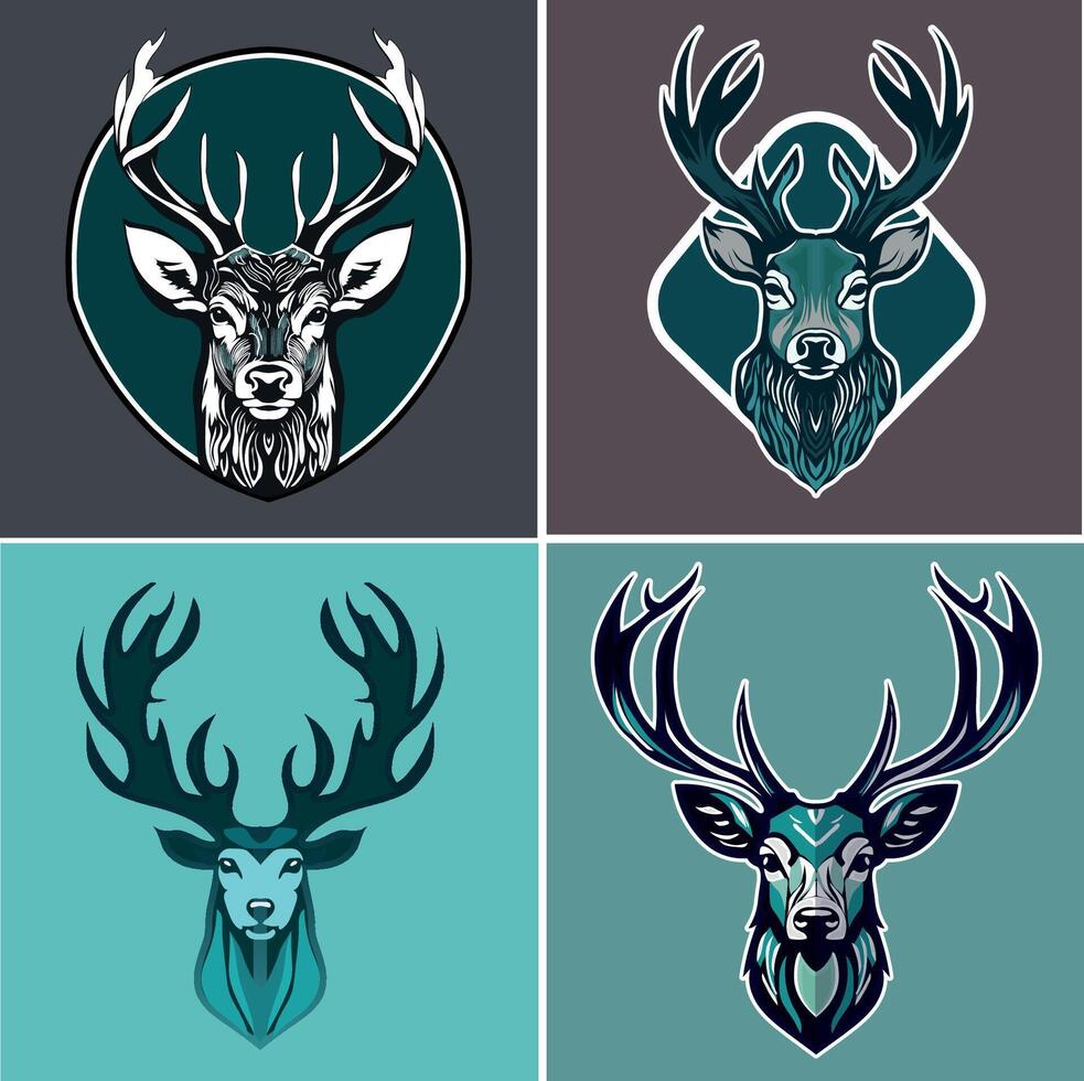 Set of Deer Logo vector