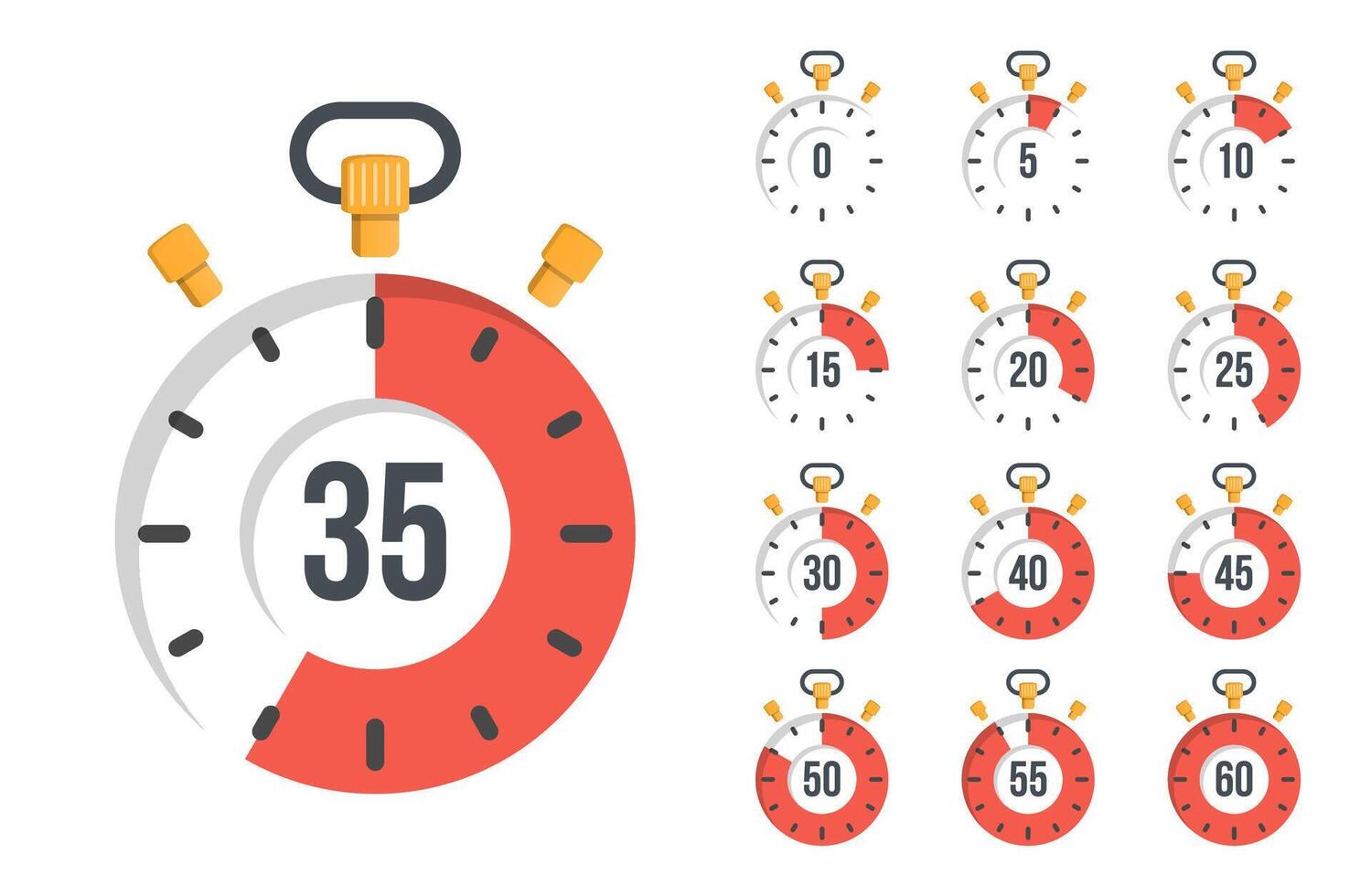 Stopwatch with different time vector