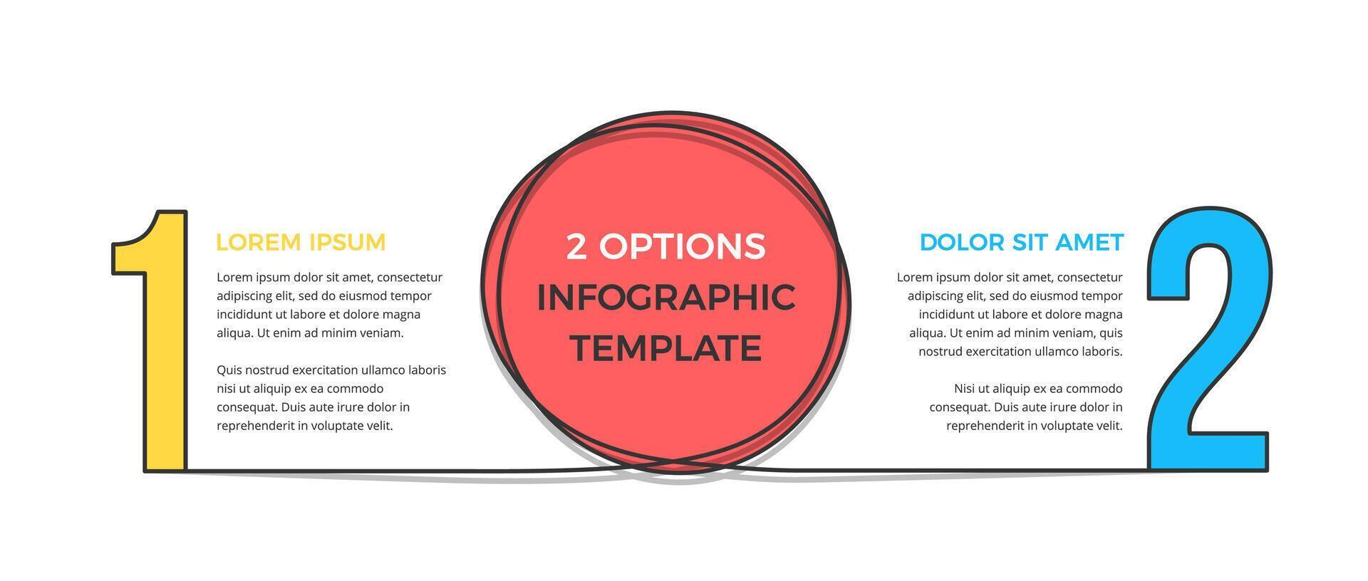 Infographic template with 2 options with place for your text vector