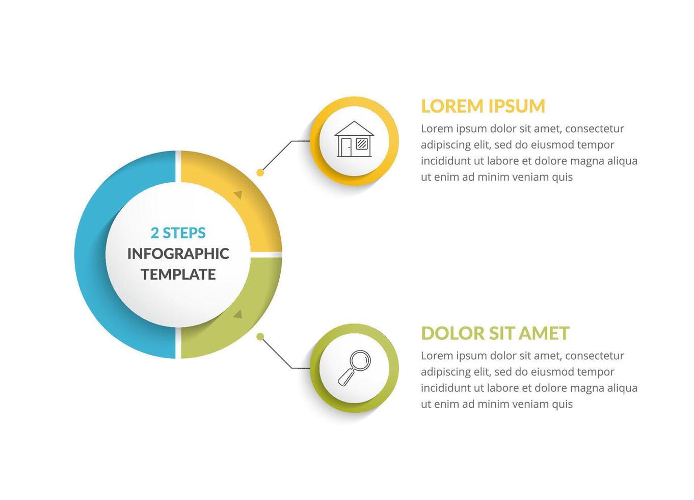 Infographic template with 2 steps or options vector
