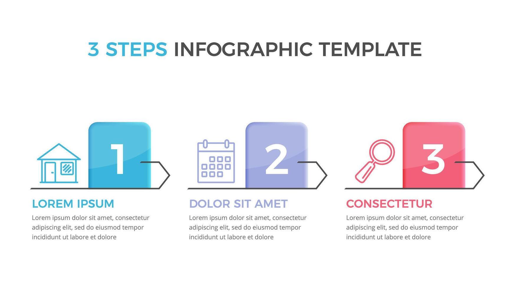 Infographic Template with 3 Steps vector