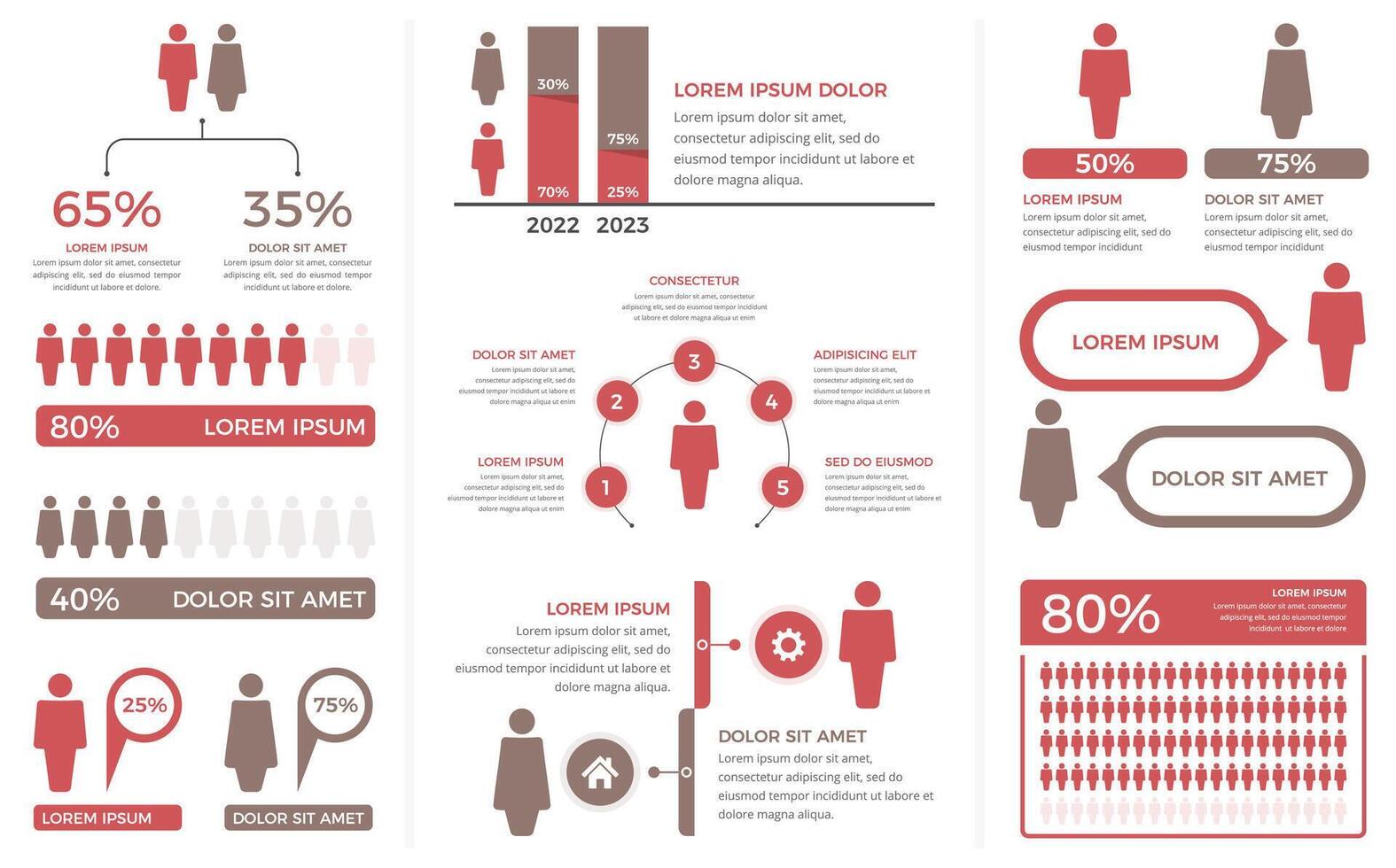 Population infographic elements vector