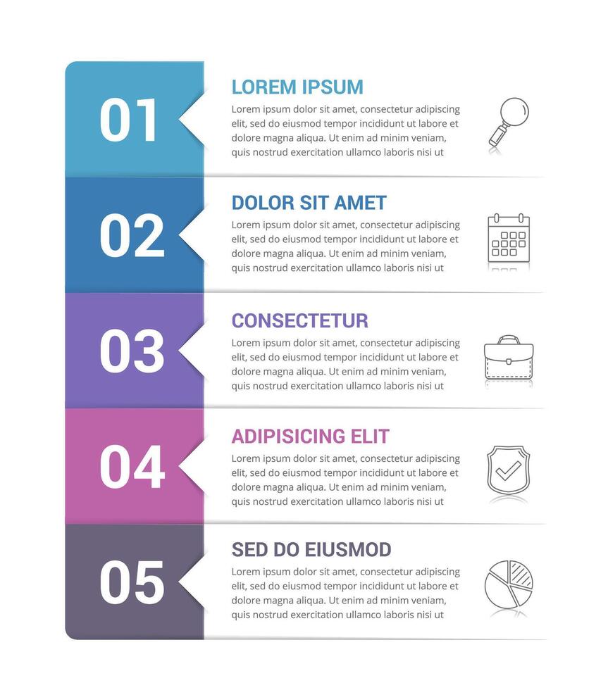 Infographic template with 5 steps vector