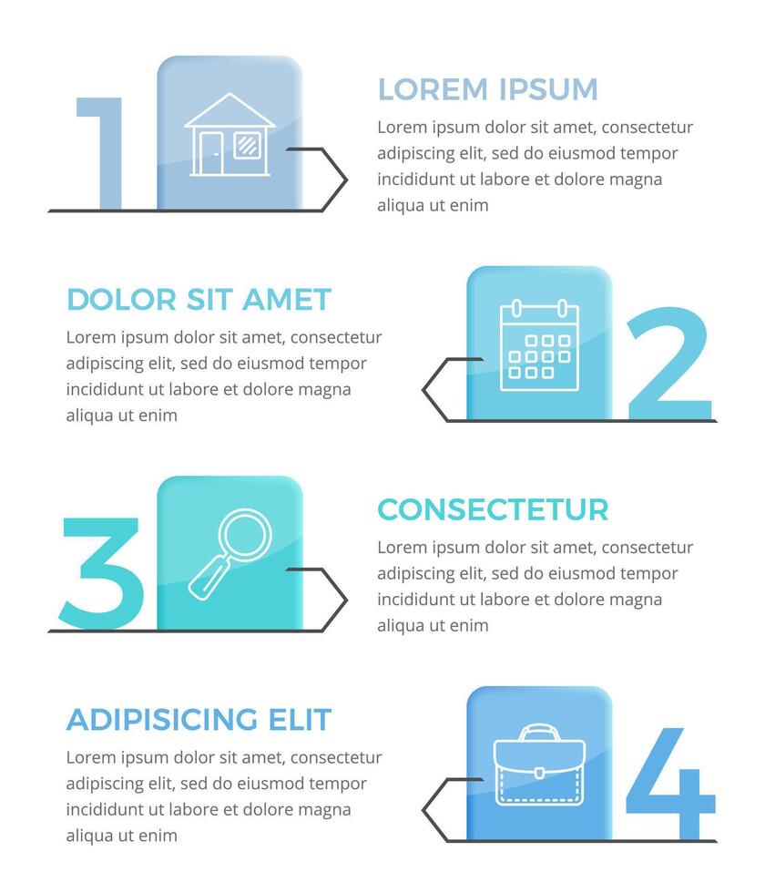 Infographic template with 4 options vector