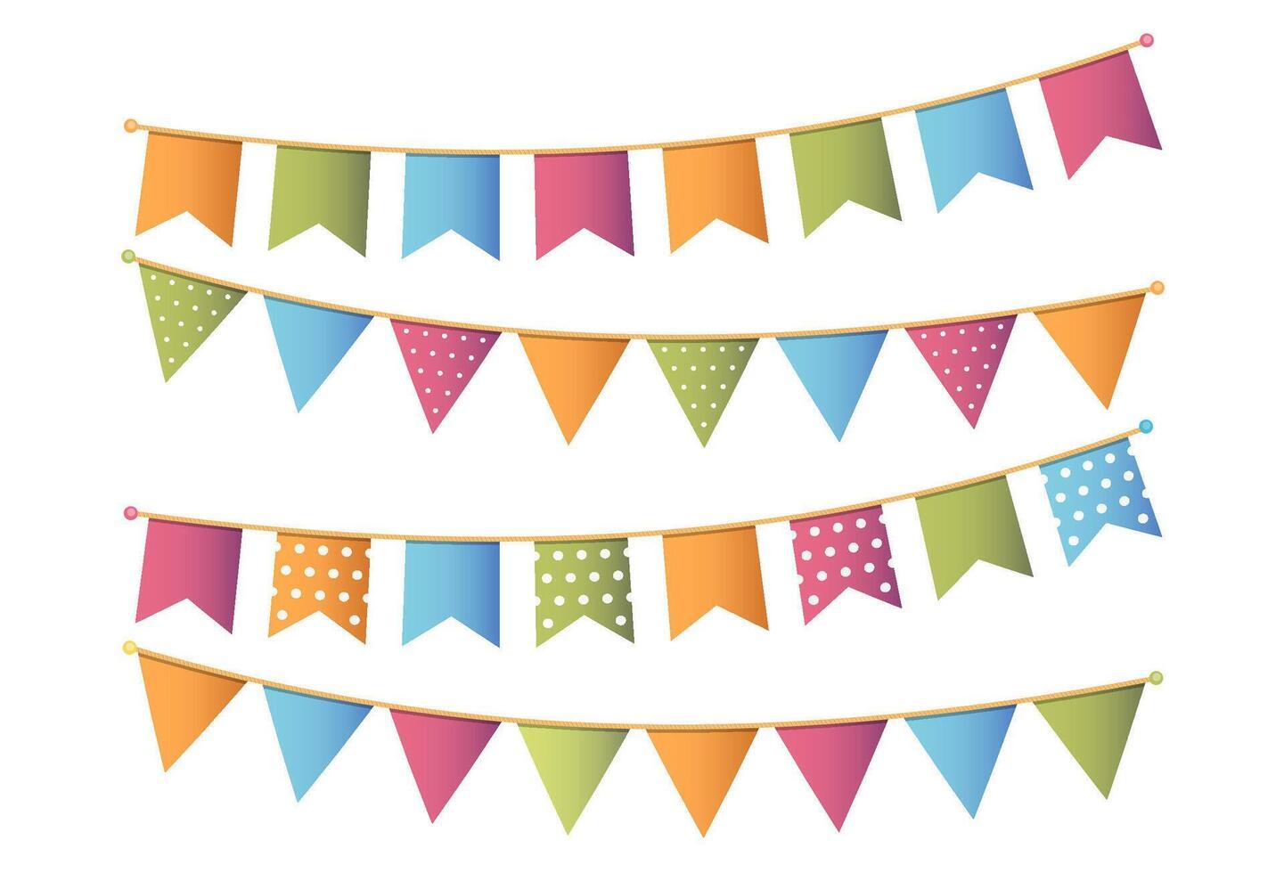 Colorful bunting for decoration of invitations, greeting cards vector