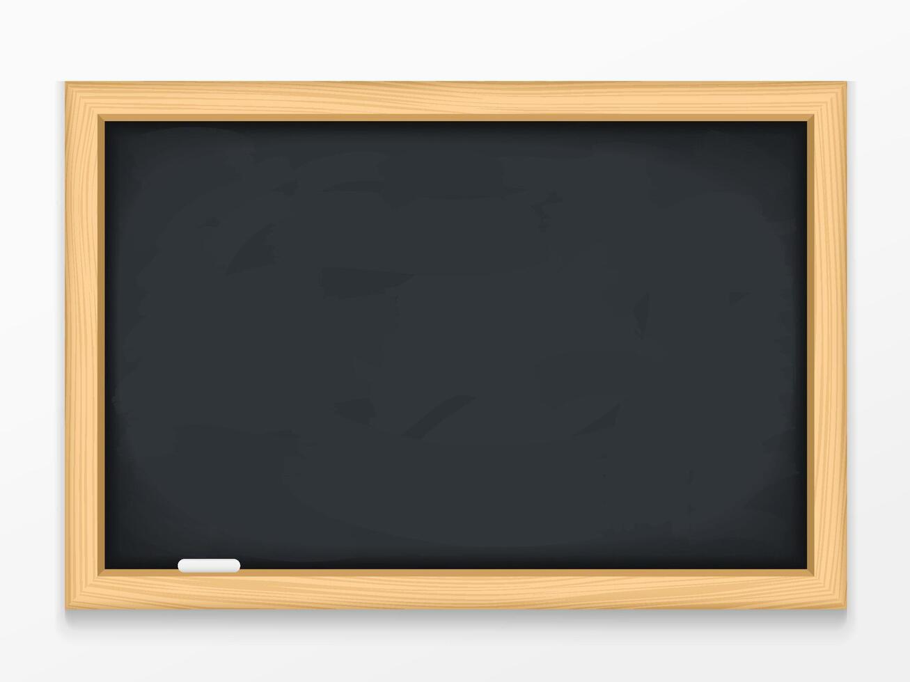 Blank black chalkboard with wooden frame vector