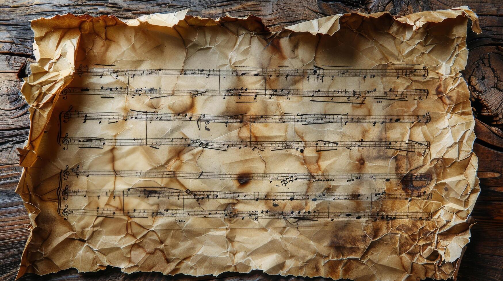 Old Sheet of Paper With Music Notes photo