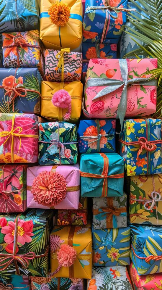 Pile of Wrapped Presents photo