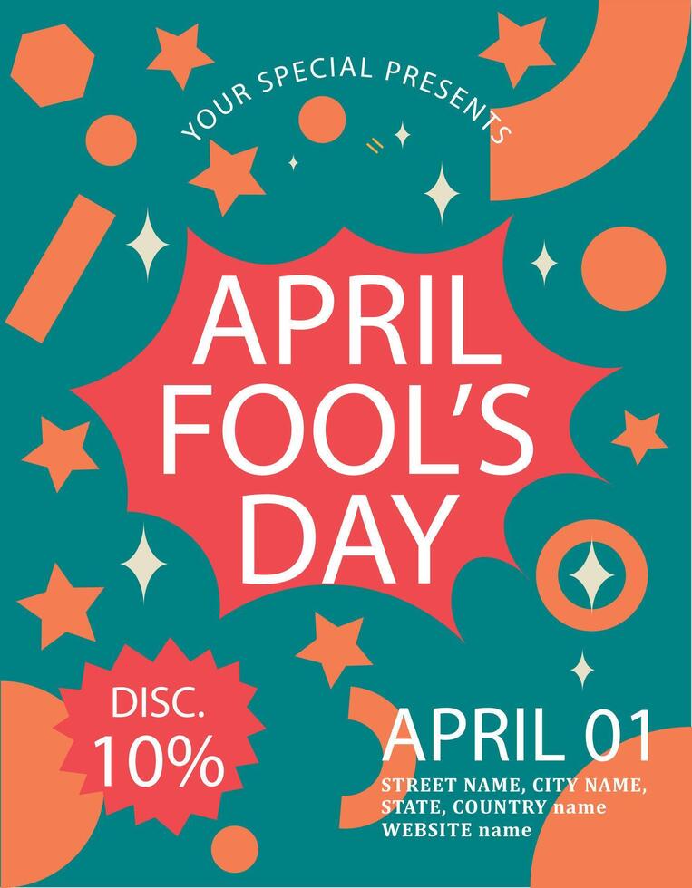 Social media templates for April fool's day. April fool's day party. Flyer, Poster, Brochure, Invitation, Card. vector