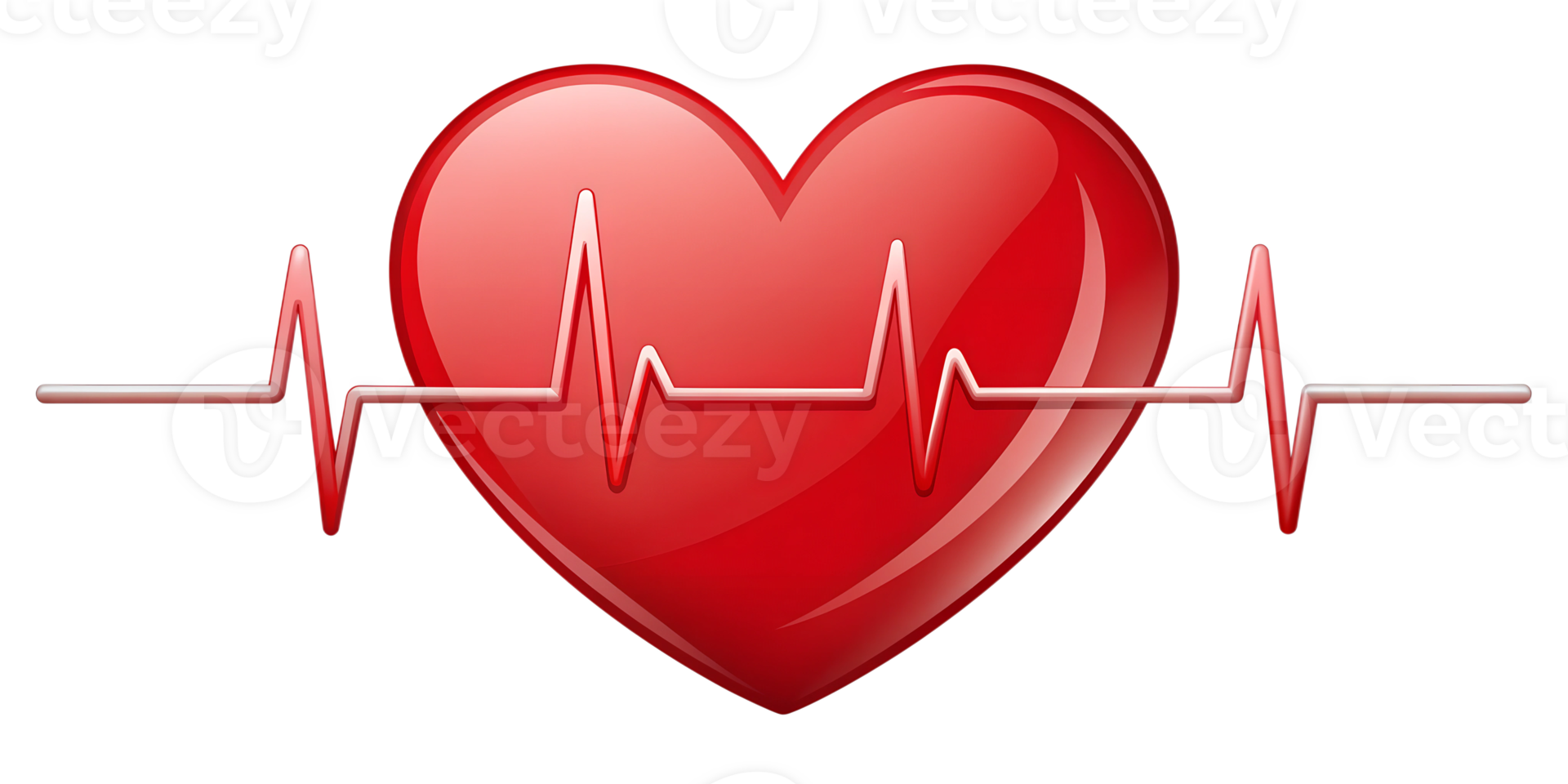 heart with ECG pulse graphic transparent png