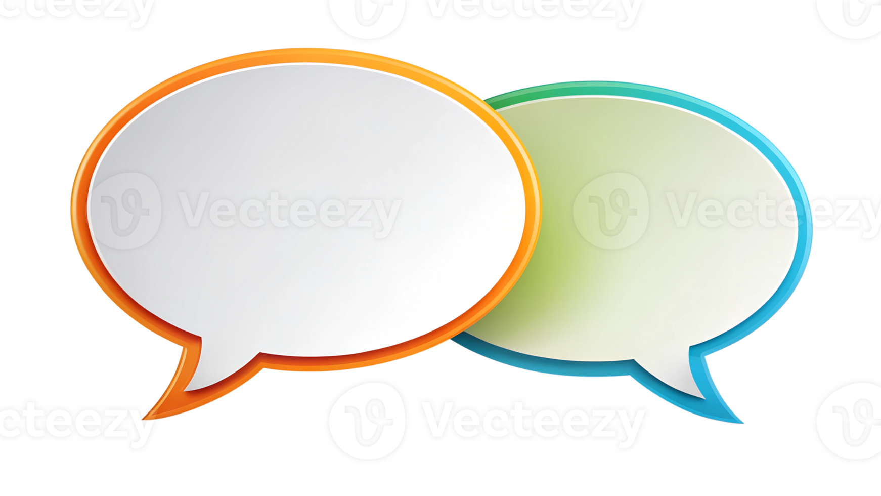 speech bubbles orange and green dialogue transparent png