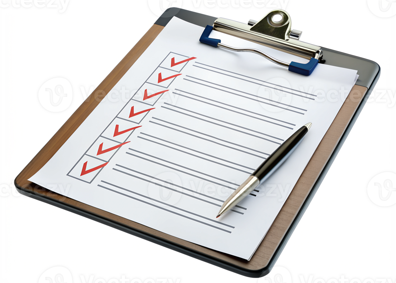 checklist clipboard with pen isolated transparent png