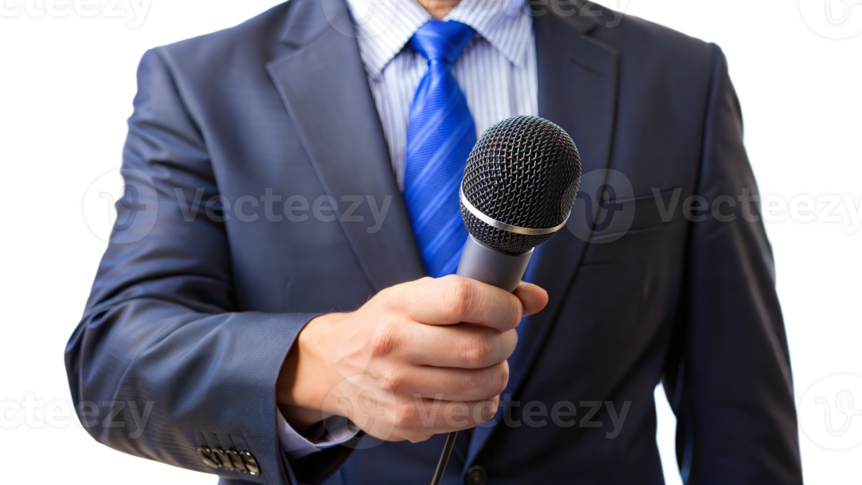 businessman holding microphone for speech transparent png