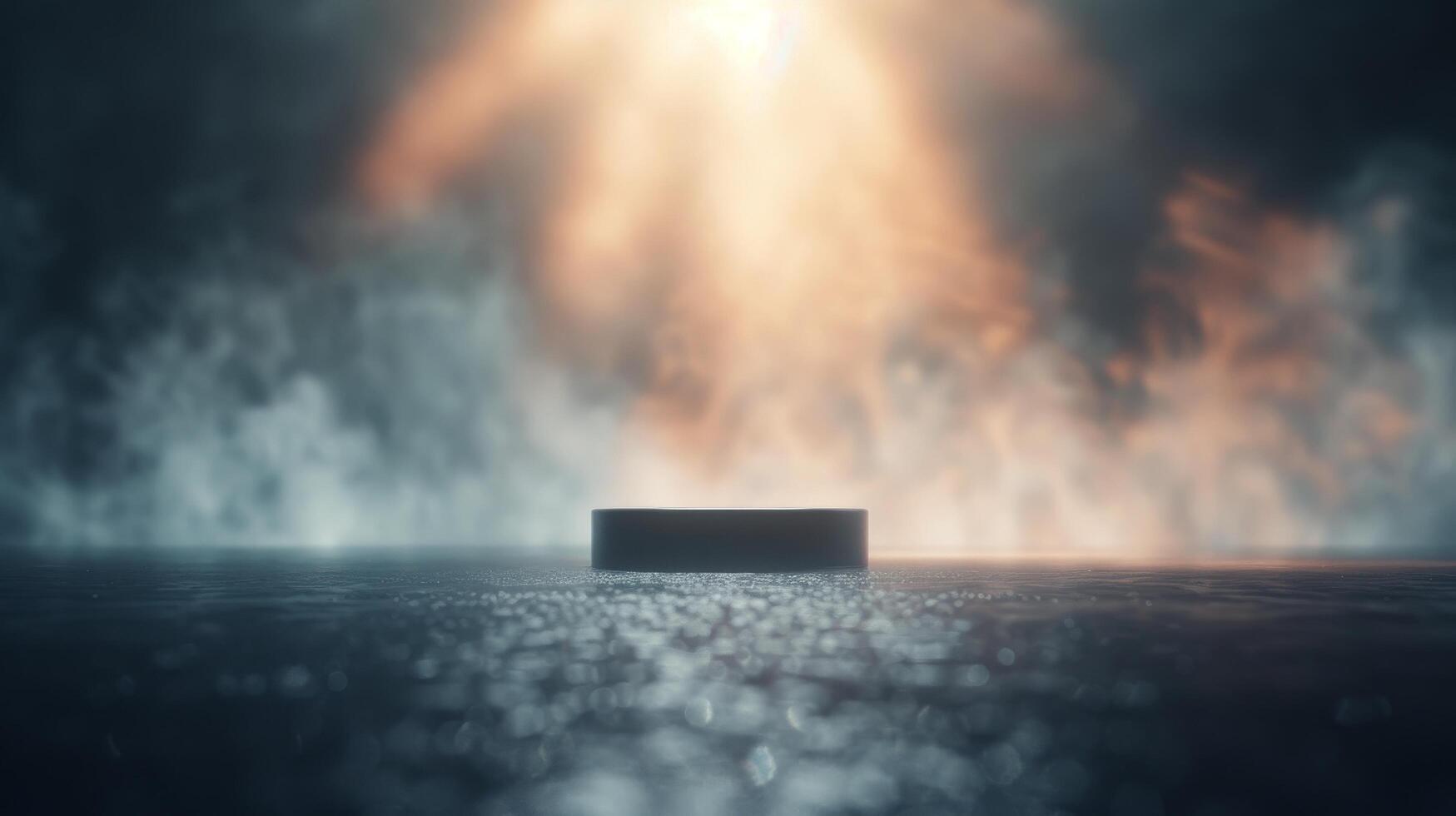 Mysterious Beam of Light Illuminates Dark Abstract Space at Dusk photo