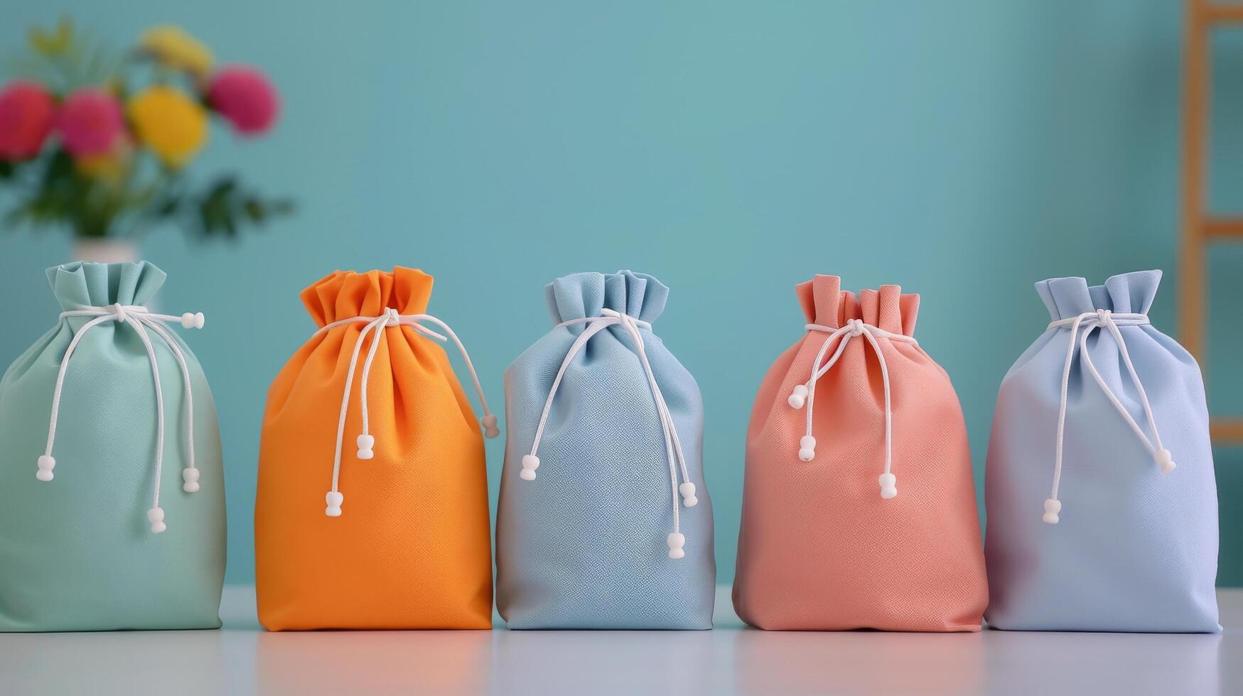 Colorful Tote Bags Displayed in a Modern Retail Store photo