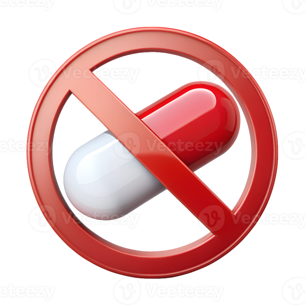 Medicine capsule and pill with no sign, cut out png