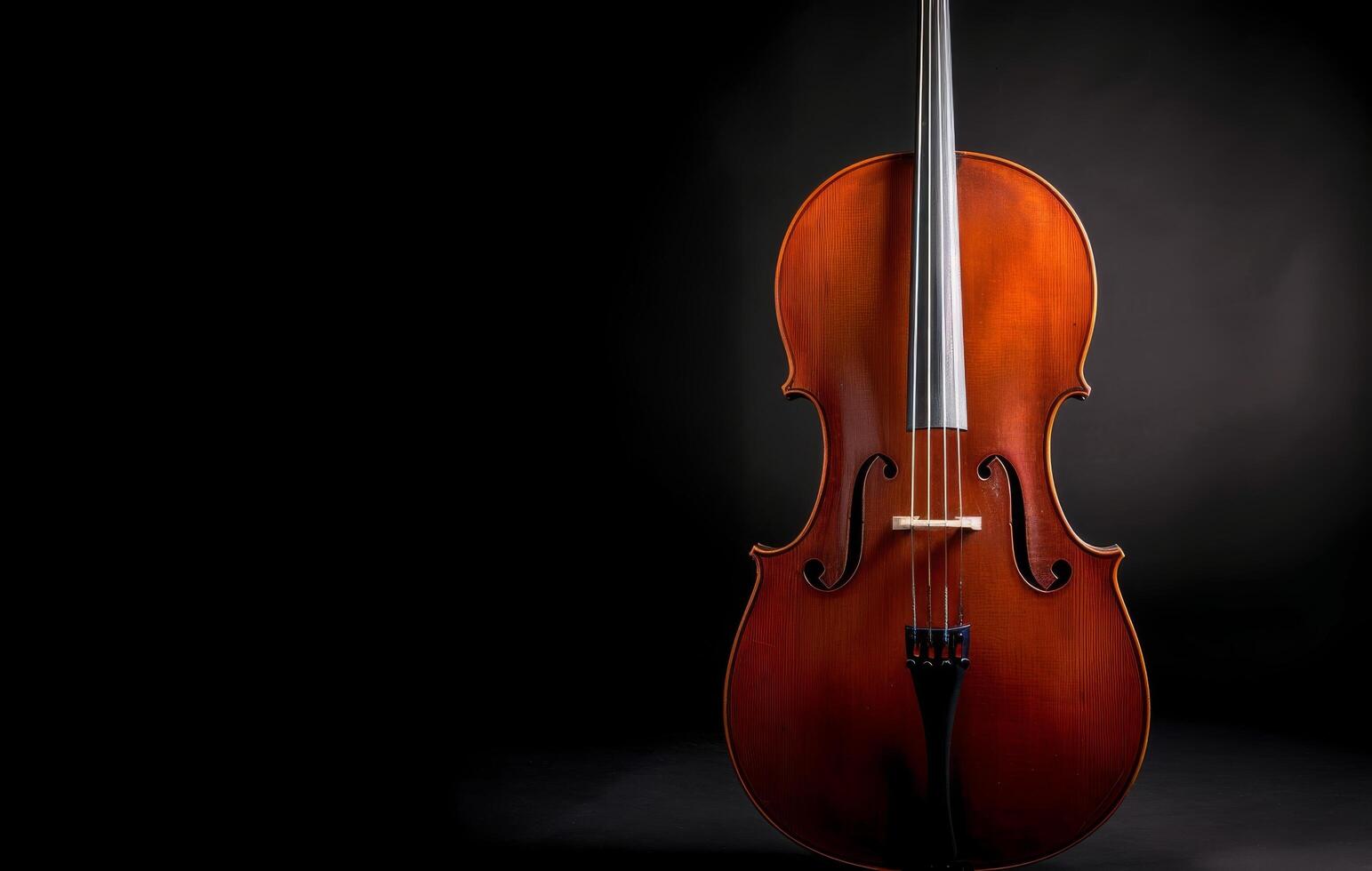Close-Up of Violin Strings Against a Dark Background photo