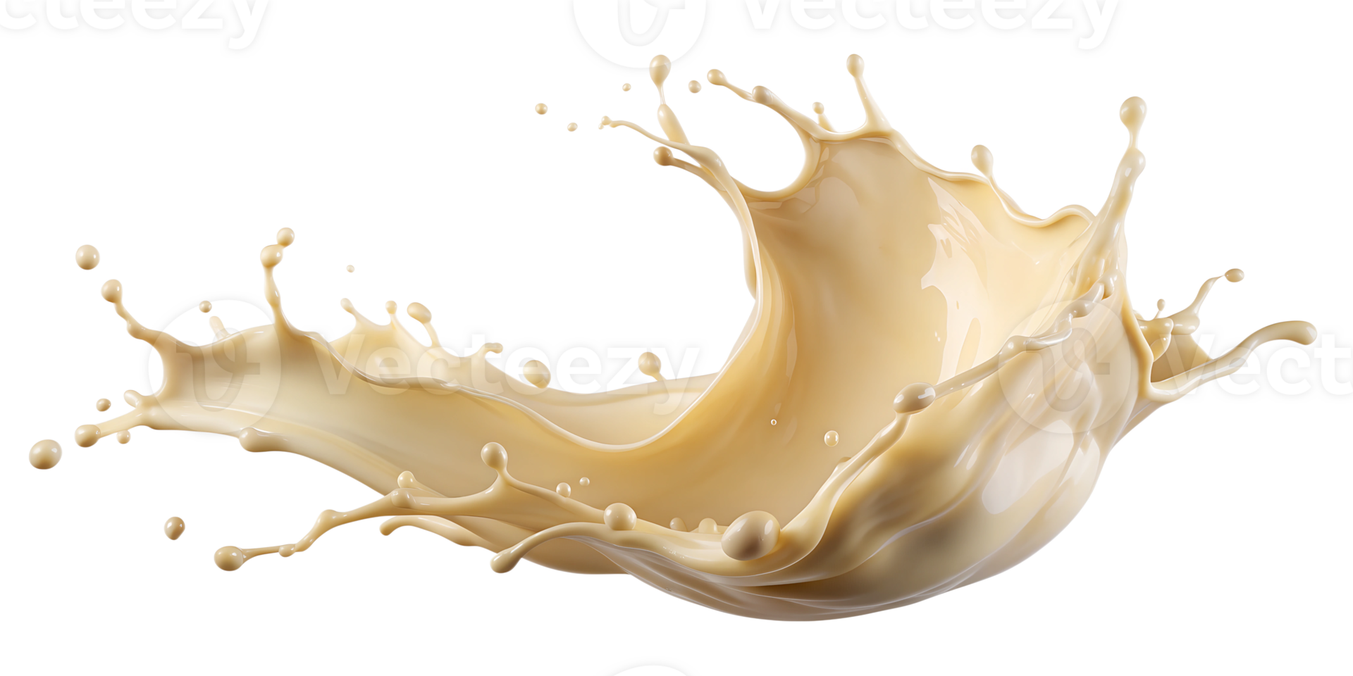 Smooth splash of beige creamy liquid in motion, isolated transparent png