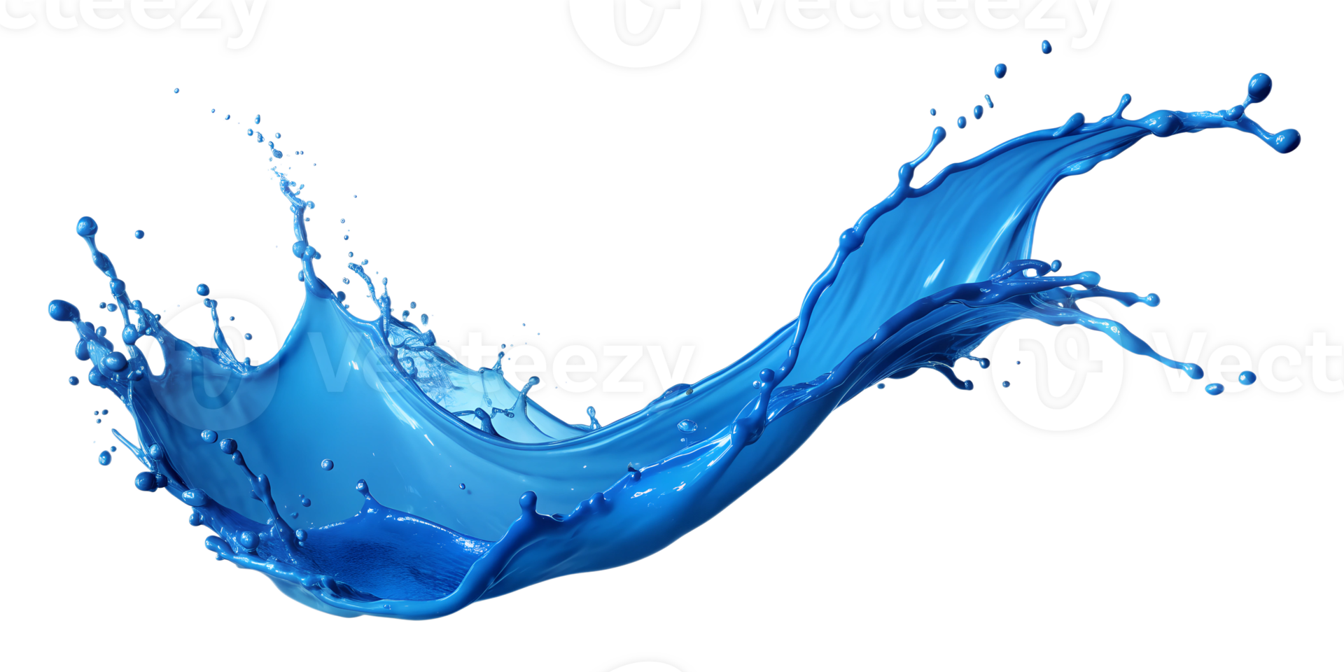 Energetic blue fluid splash motion, isolated transparent png