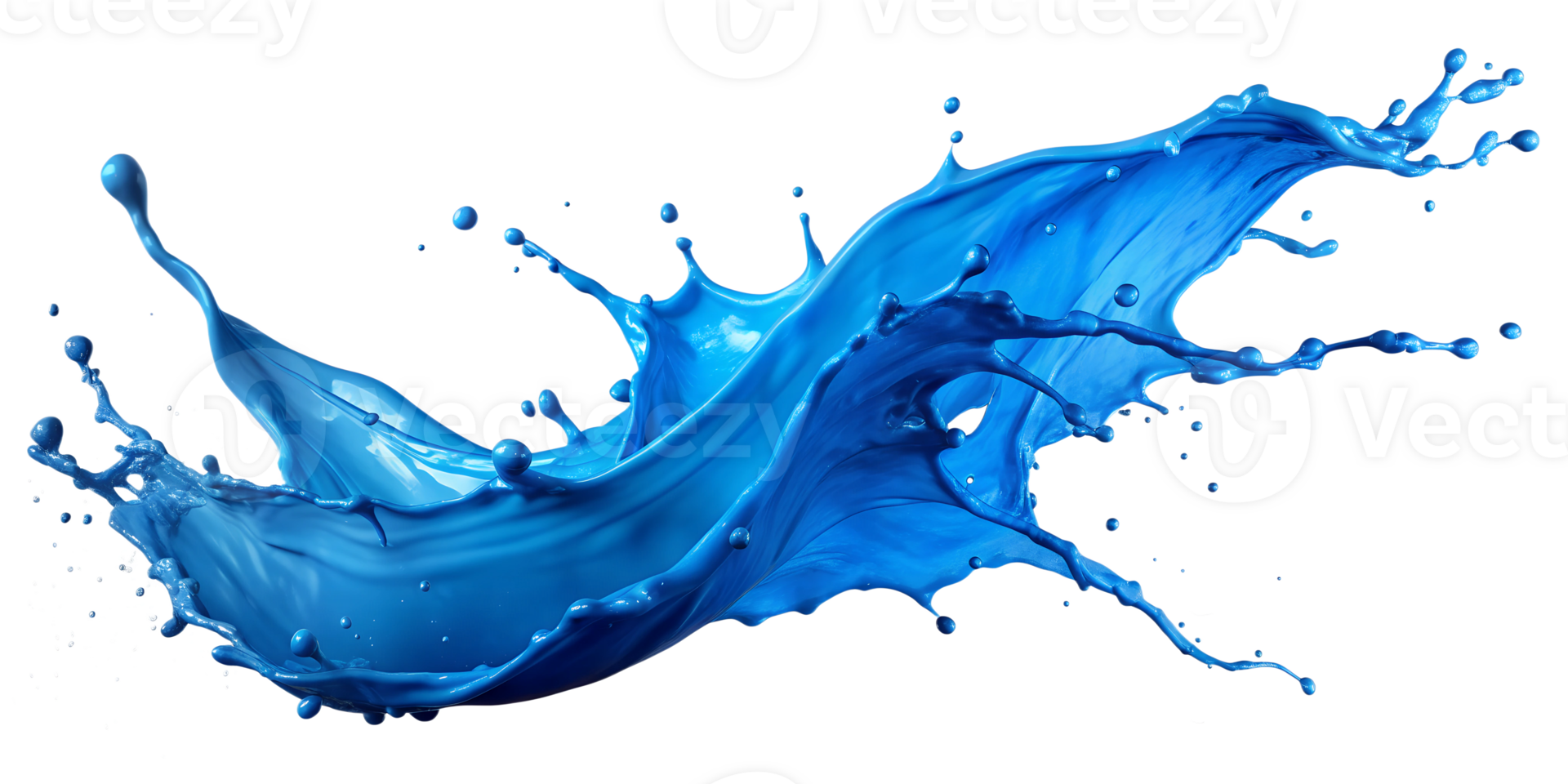 Fresh blueberries swirling in yogurt splash, isolated transparent png