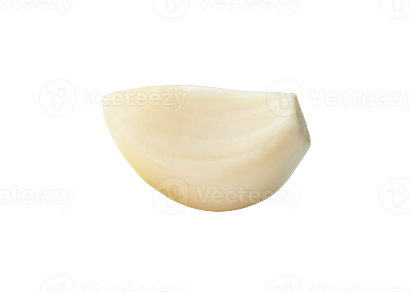 Side view of peeled garlic clove isolated in file format png
