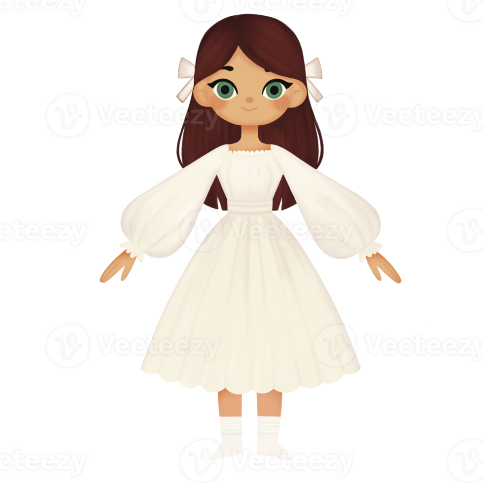 Bride Girl wearing white dress png