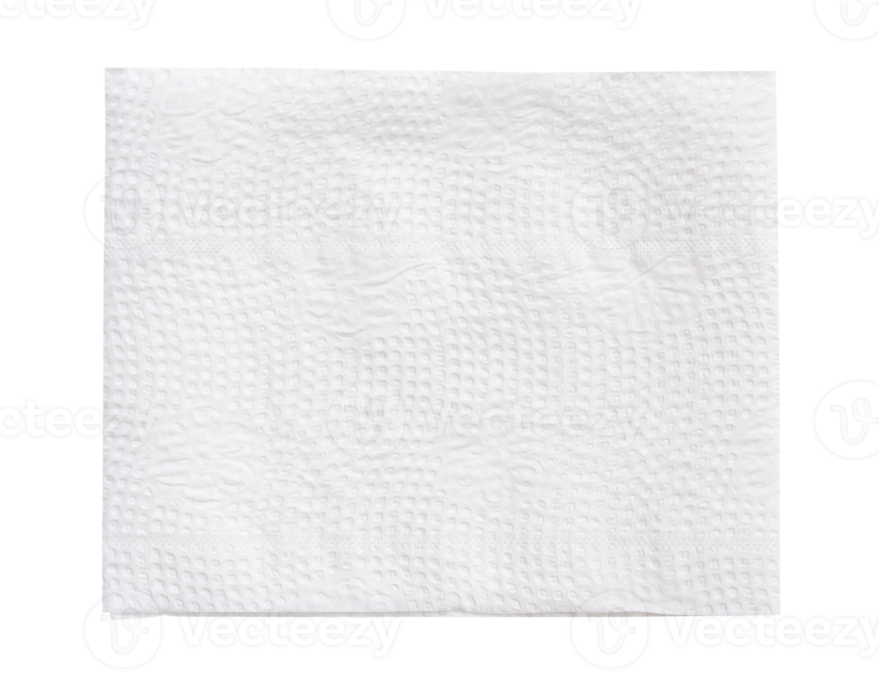 Top view of folded tissue paper isolated with clipping path in file format png