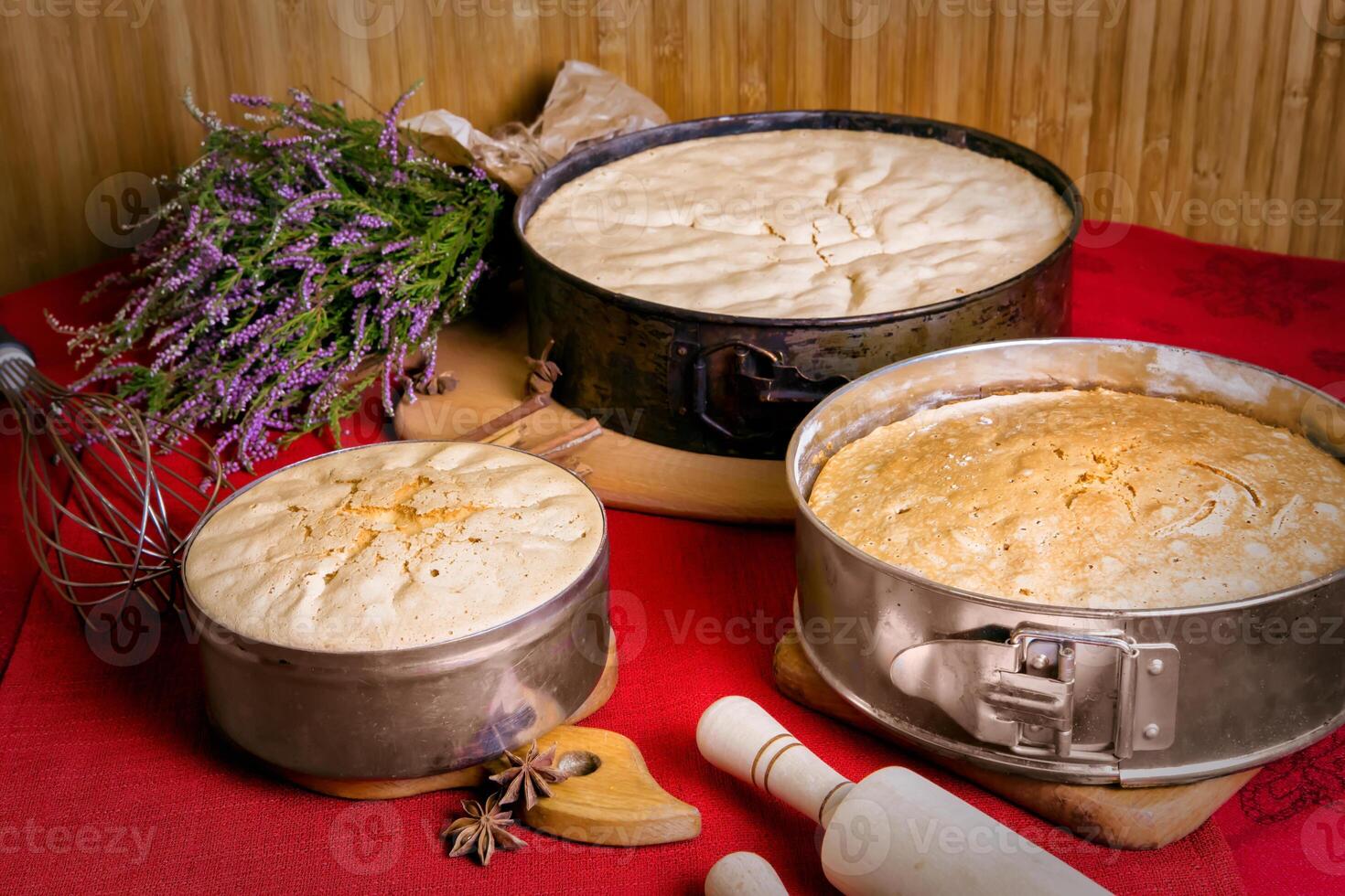 homemade cakes, biscuit baking. photo