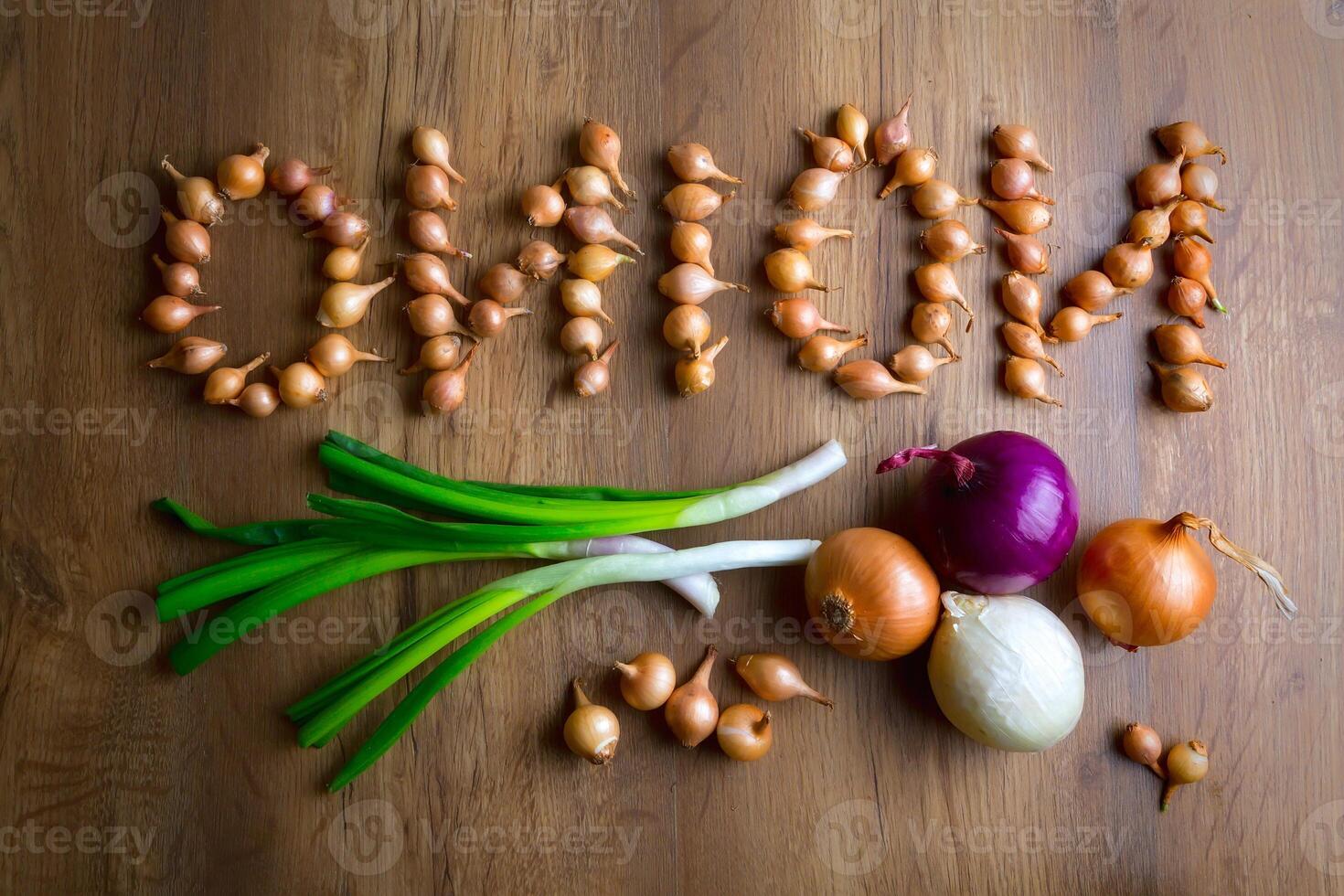 Fresh onions. Onions background. top view, photo