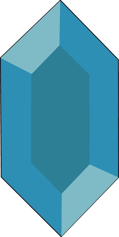Blue Gemstone with Faceted Cut Design vector