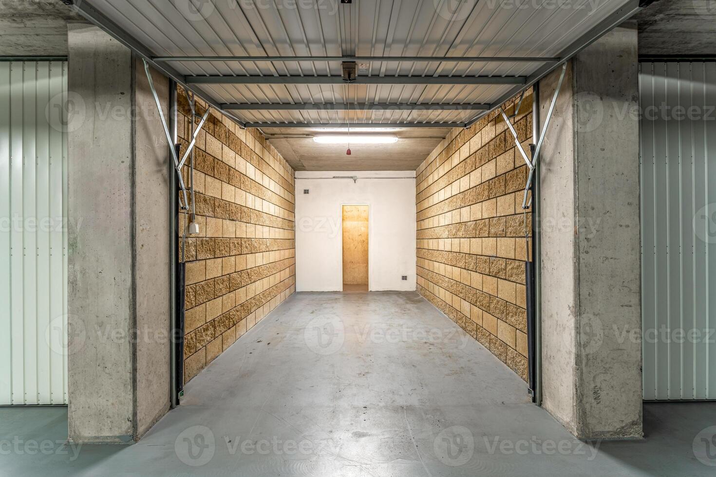 modern garage space for car in the underground building photo