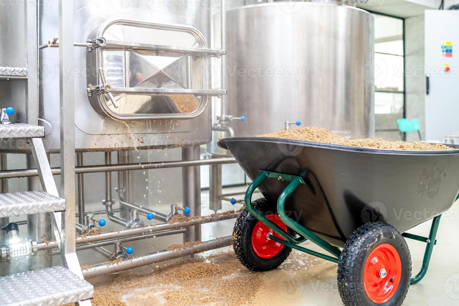 malt for brewing beer in a brewery photo