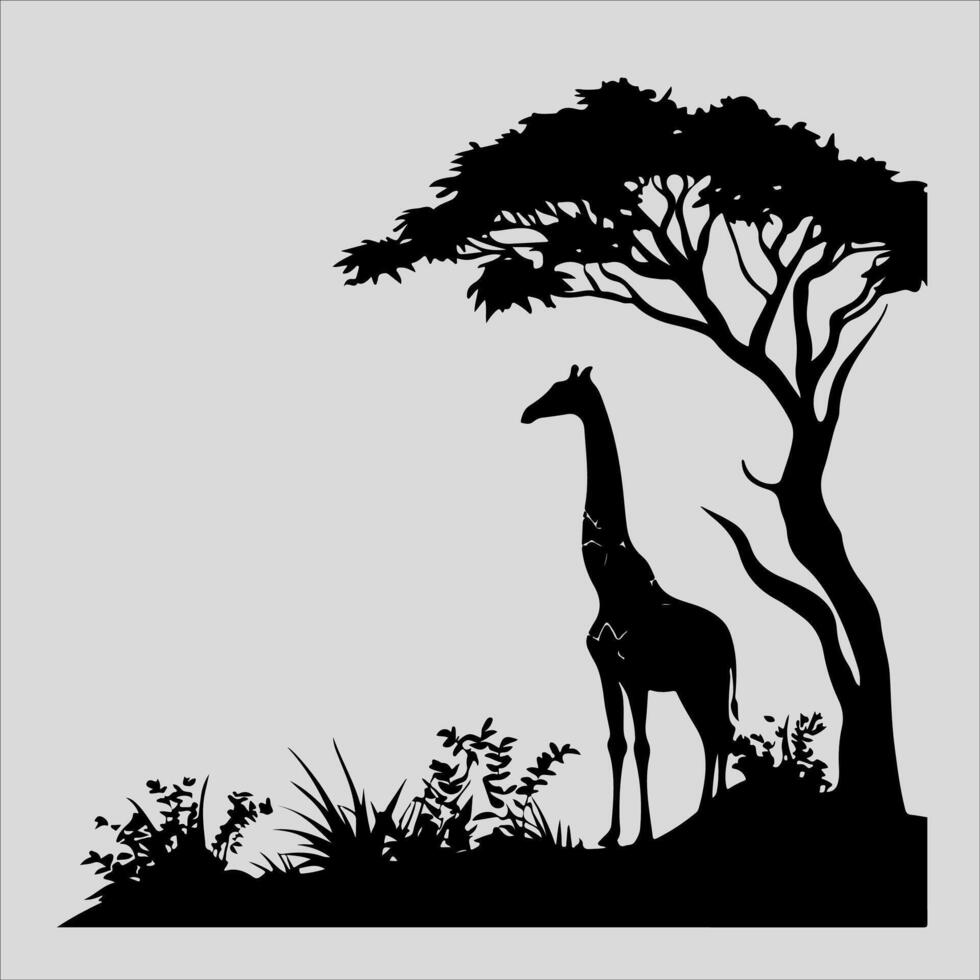 Animals in natural silhouette black eps file vector