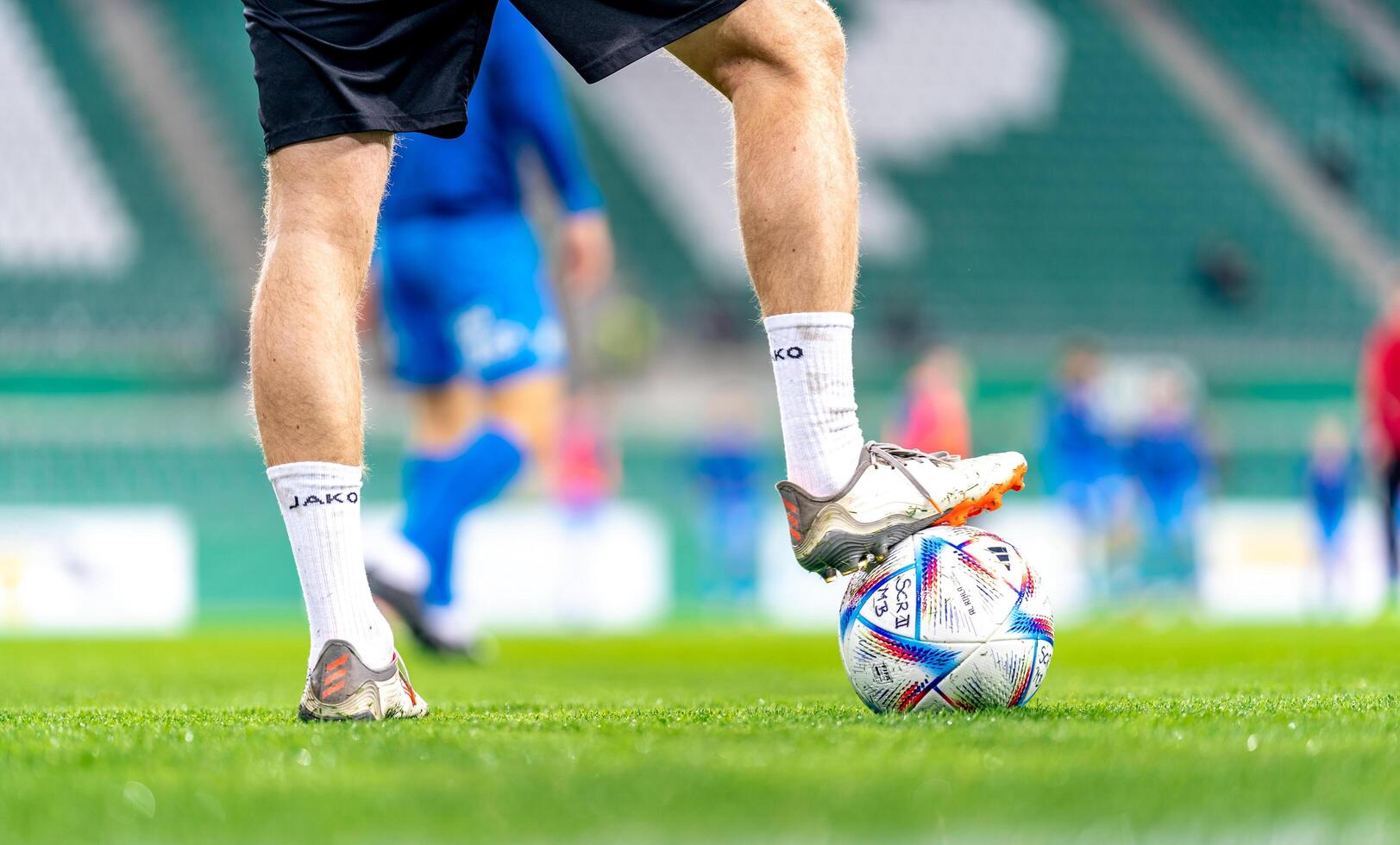 Wien, Austria - February 24, 2023. soccer ball on the field, Austrian second league photo