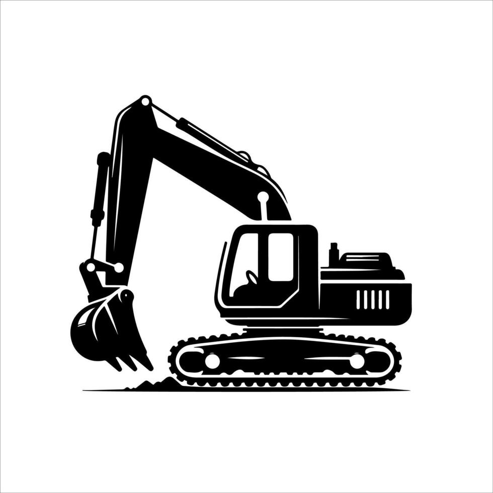 Excavator silhouette eps file vector
