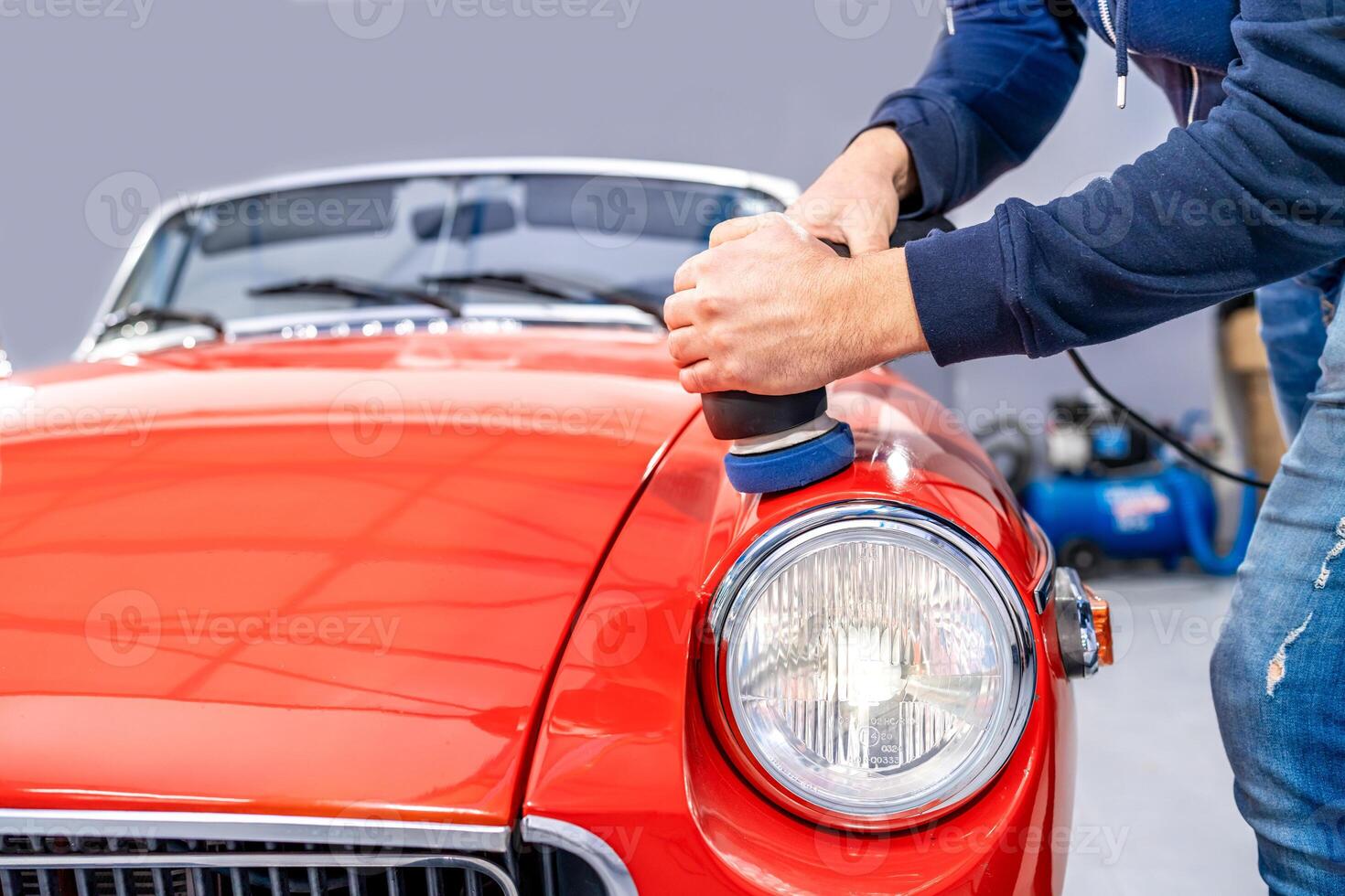 polished bodywork of a sports car photo