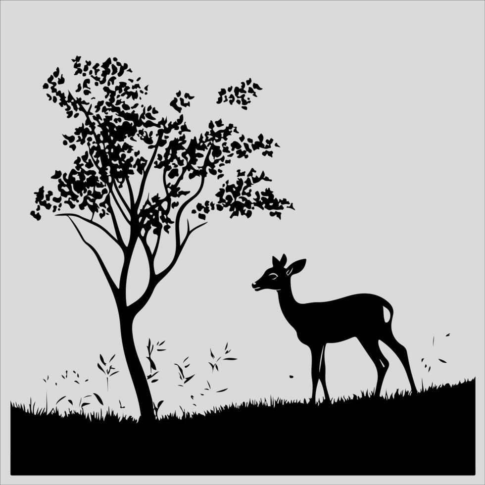 Animals in natural silhouette black eps file vector