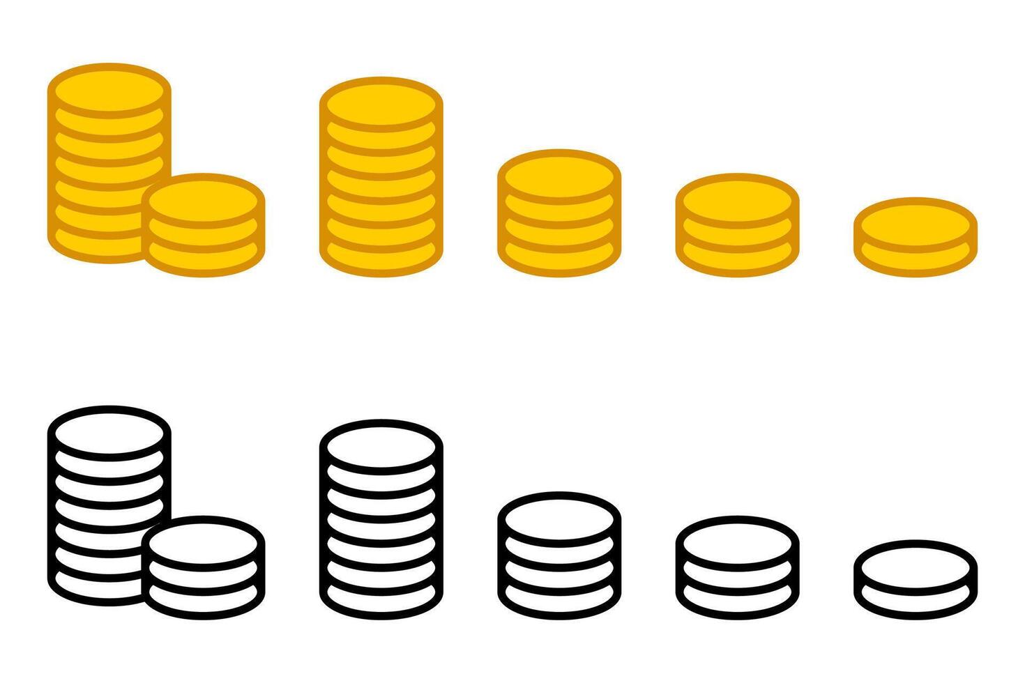 Coins stack icon. Golden coin symbol. Money sign. Change illustration. Cash pictogram. vector