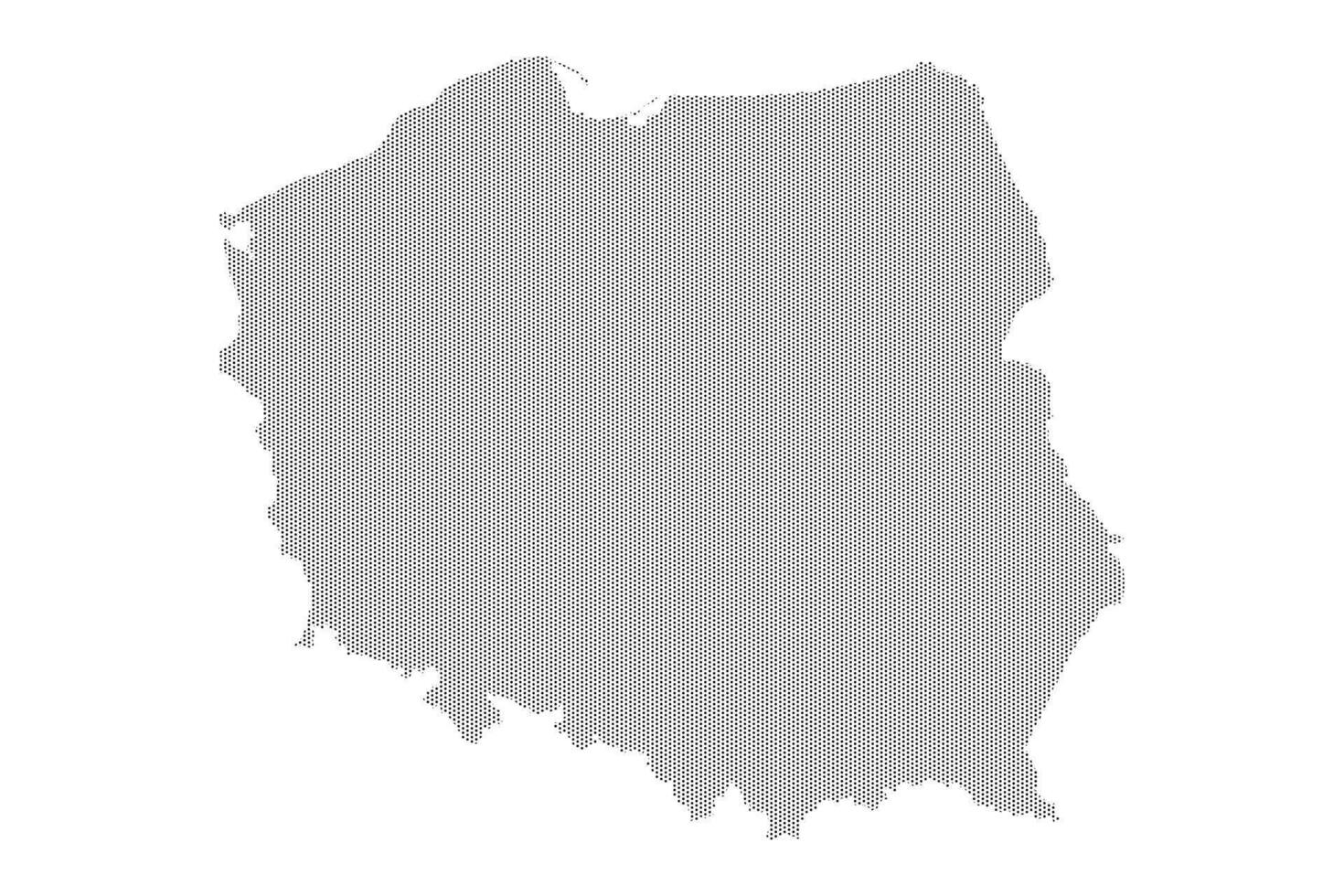 Poland map with dotted pattern vector