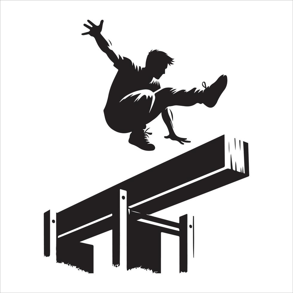 PARKOUR , Parkour silhouette , PARKOUR illustration vector