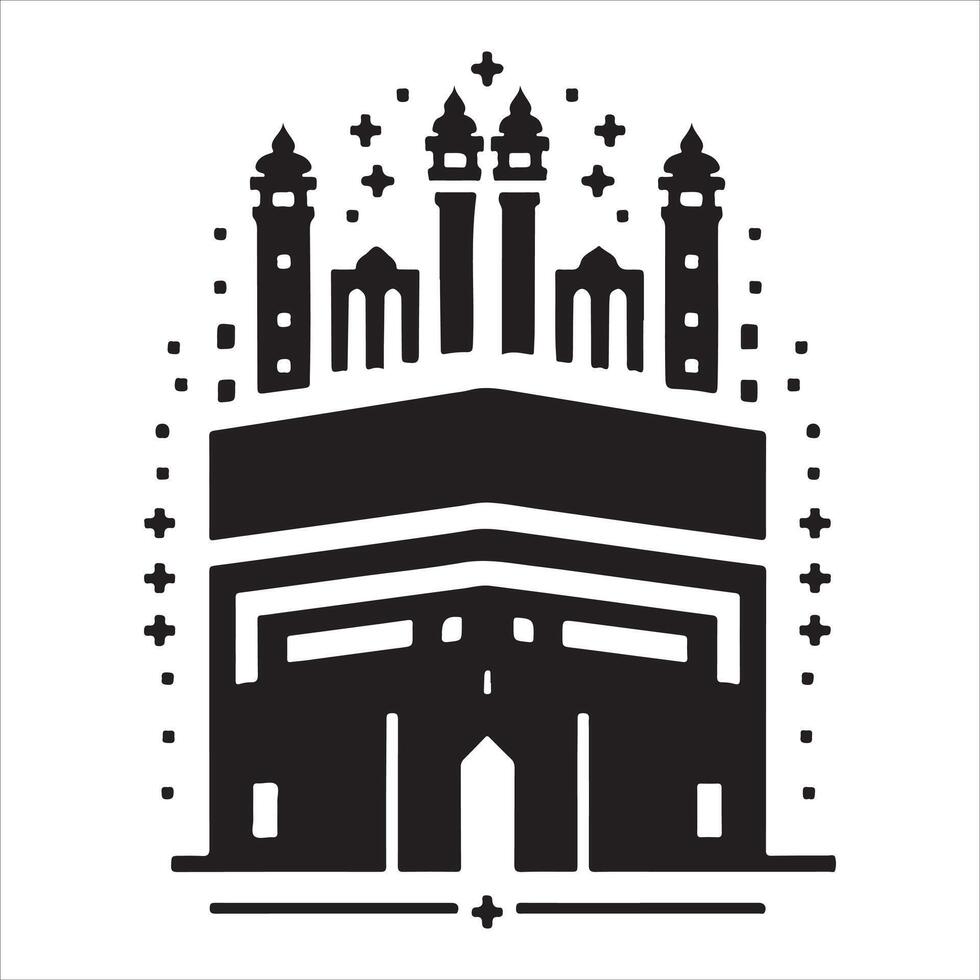 Minimal kaaba logo , Minimal kaaba logo silhouette , Minimal kaaba logo illustration vector