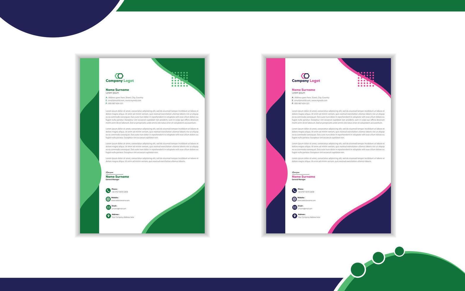 Business Letterhead Design with Template and Design. vector