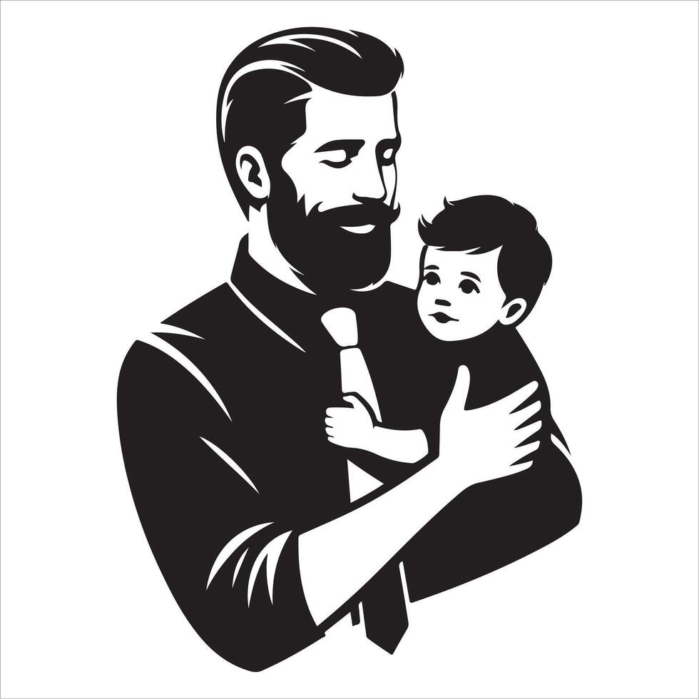 Father , Father silhouette , Father silhouette illustration vector