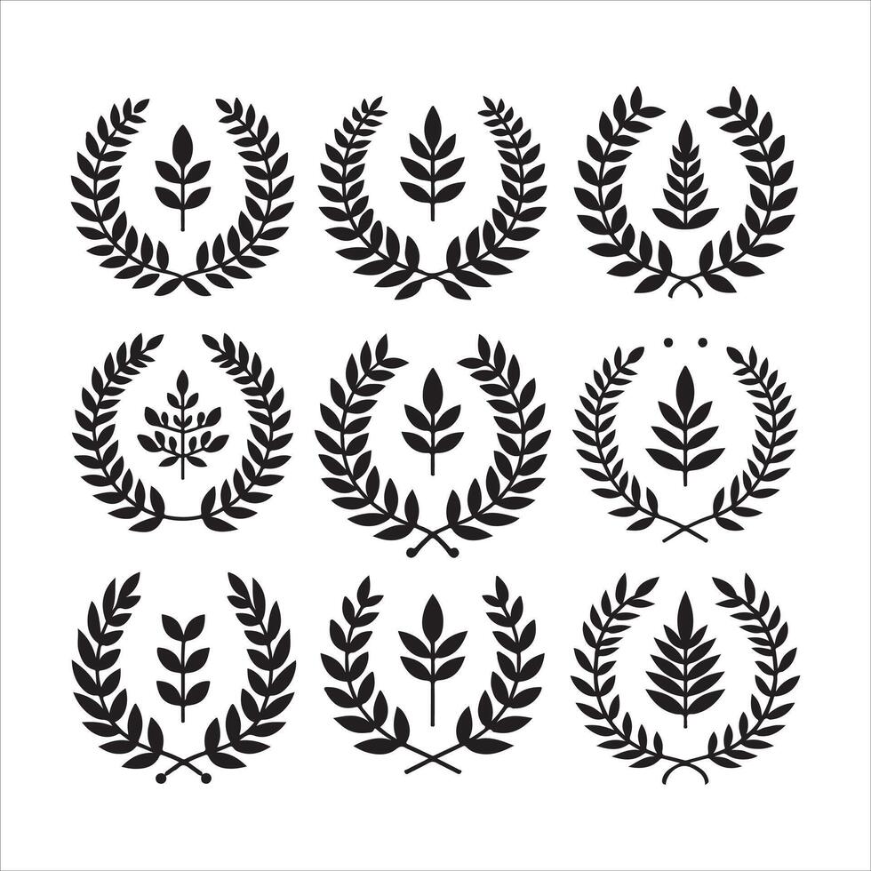 laurel sign set, laurel sign set , laurel sign set silhouette , laurel sign illustration vector