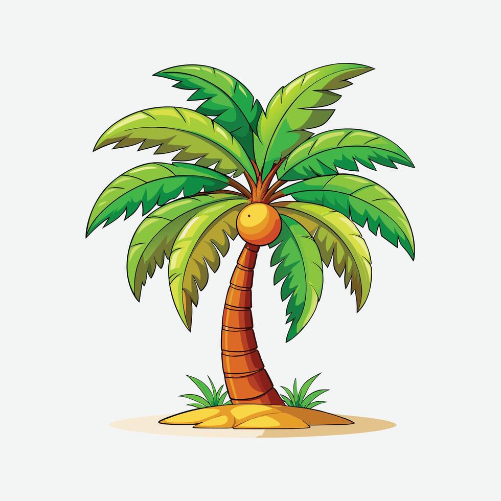 green coconut tree vector