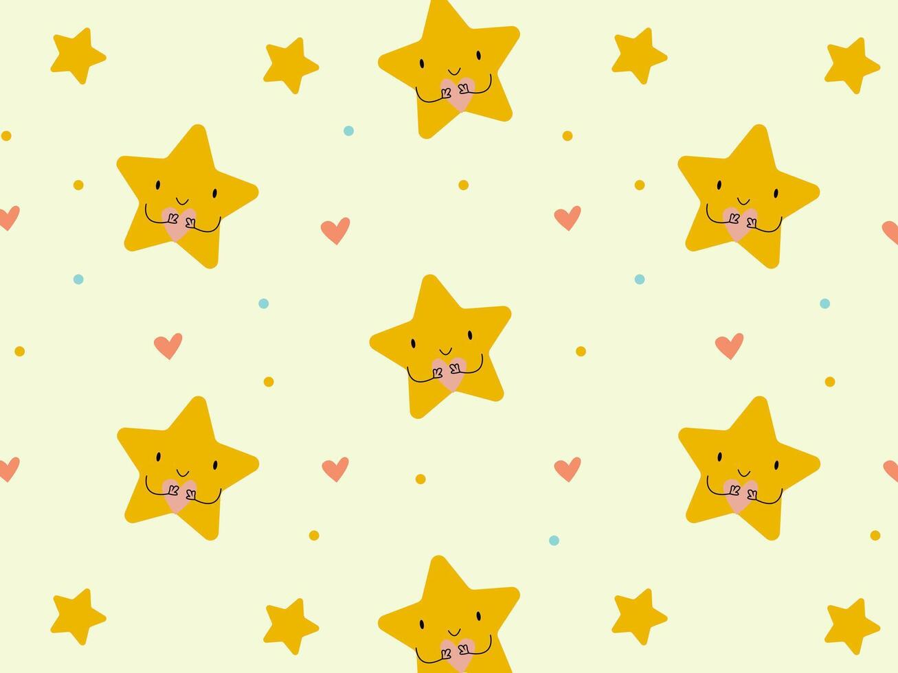 bright children's pattern with cute stars on a white background vector